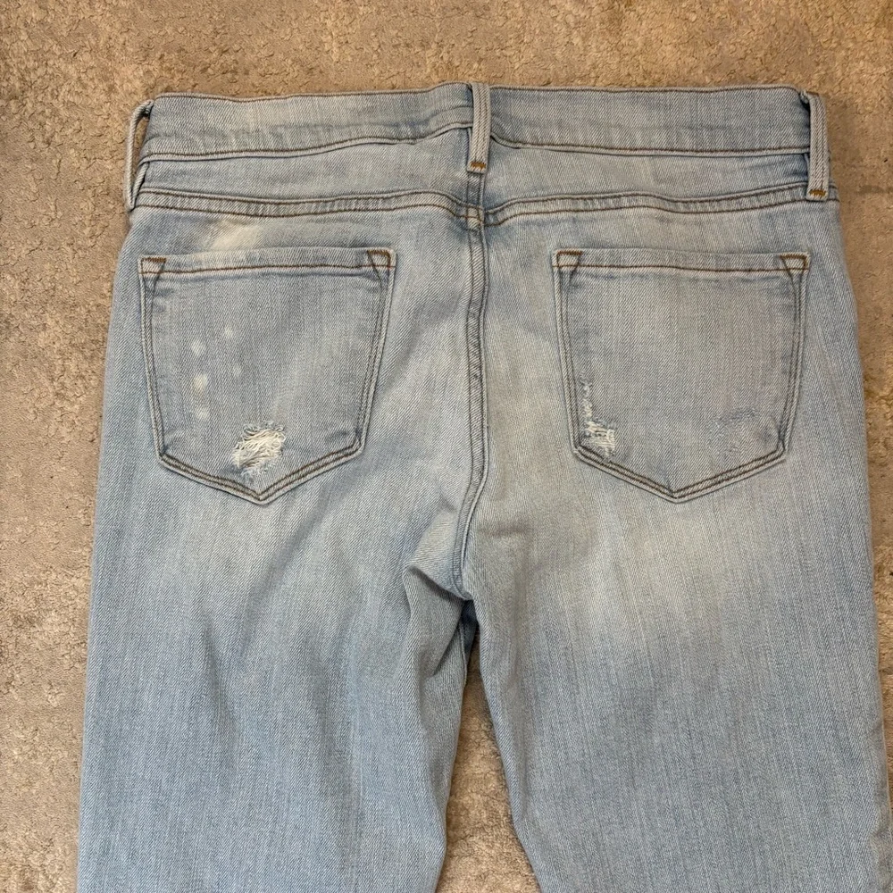 Frame Le Skinny De Jeanne Light Blue Distressed Women's Jeans Size 29 - Picture 7 of 9